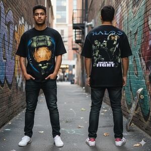 Goat Crew Halo 3 "Finish The Fight" Graphic T-Shirt Men's 2XL Black